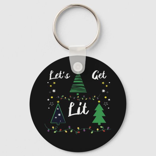 Let's Get Lit Funny Christmas Drink Essential Sleutelhanger (Voorkant)