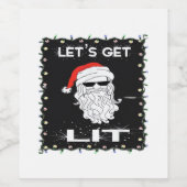 Let's Get Lit Funny Christmas Drink Essential Wijn Etiket (Enkel label)