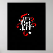 Let's Get Lit Funny Christmas Drink Mannen Vrouwen Poster (Voorkant)