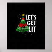 Let's Get Lit Funny Christmas Drink Mannen Vrouwen Poster (Voorkant)