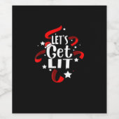 Let's Get Lit Funny Christmas Drink Mannen Vrouwen Wijn Etiket (Enkel label)