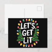 Let's Get Lit Funny Christmas Drinking Xmas Lights Briefkaart (Voorkant / Achterkant)