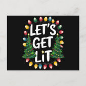 Let's Get Lit Funny Christmas Drinking Xmas Lights Briefkaart (Voorkant)