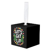 Let's Get Lit Funny Christmas Drinking Xmas Lights Decoratie (Voorkant hoekig)