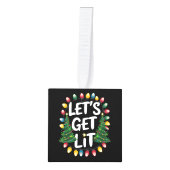 Let's Get Lit Funny Christmas Drinking Xmas Lights Decoratie (Voorkant)