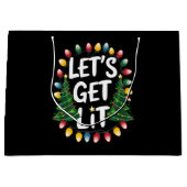 Let's Get Lit Funny Christmas Drinking Xmas Lights Groot Cadeauzakje (Voorkant)