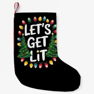 Let's Get Lit Funny Christmas Drinking Xmas Lights Kleine Kerstsok