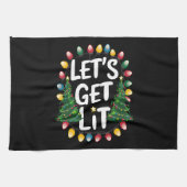 Let's Get Lit Funny Christmas Drinking Xmas Lights Theedoek (Horizontaal)