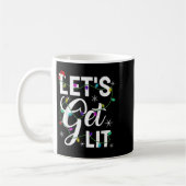 Let's Get Lit Funny Christmas Lighting Xmas Tee Me Koffiemok (Links)