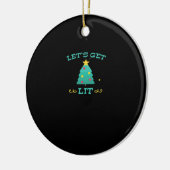 Let's Get Lit Funny Drink Drink kerstboom Keramisch Ornament (Links)
