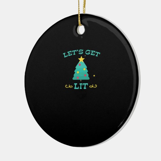 Let's Get Lit Funny Drink Drink kerstboom Keramisch Ornament (Links)