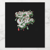Let's Get Lit - Funny Drinking Christmas Light Gra Wijn Etiket (Enkel label)
