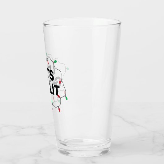 Lets Get Lit Funny Humor Christmas Quote Beer Glas (Links)