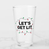 Lets Get Lit Funny Humor Christmas Quote Beer Glas (Voorkant)