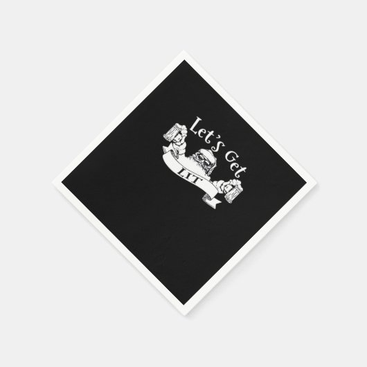 Let's Get Lit Funny Santa Beer Drink kerst Servet (Hoek)