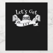 Let's Get Lit Funny Santa Beer Drink kerst Wijn Etiket (Enkel label)