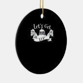 Let's Get Lit Funny Santa Beer Drinking Christmas  Keramisch Ornament (Rechts)
