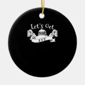 Let's Get Lit Funny Santa Beer Drinking Christmas  Keramisch Ornament (Voorkant)