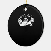 Let's Get Lit Funny Santa Beer Drinking Christmas  Keramisch Ornament (Links)