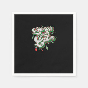 Let's Get Lit - Grappig Drink Christmas Light Gra Servet