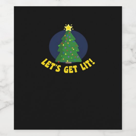 Let's Get Lit - Grappige Kerstklassieker Wijn Etiket (Enkel label)
