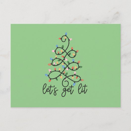 Let's Get Lit Greeting Postcard Feestdagenkaart (Voorkant)