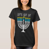 Let's Get Lit  Hanukkah Sleep  For Boys & Girls T-shirt (Voorkant)