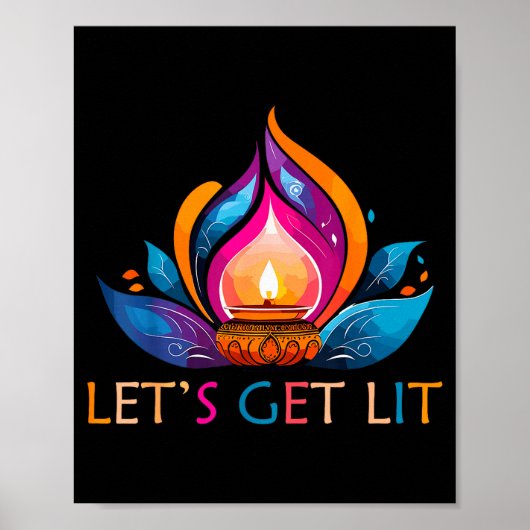Let's Get Lit Happy Diwali Festival Of Light Poster (Voorkant)