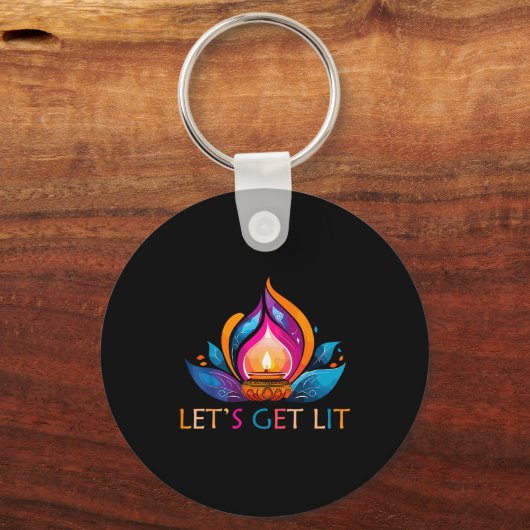 Let's Get Lit Happy Diwali Festival Of Light  Sleutelhanger (Voorkant)