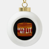 Let's Get Lit Herfst Candle Classic Keramische Bal Ornament (Voorkant)
