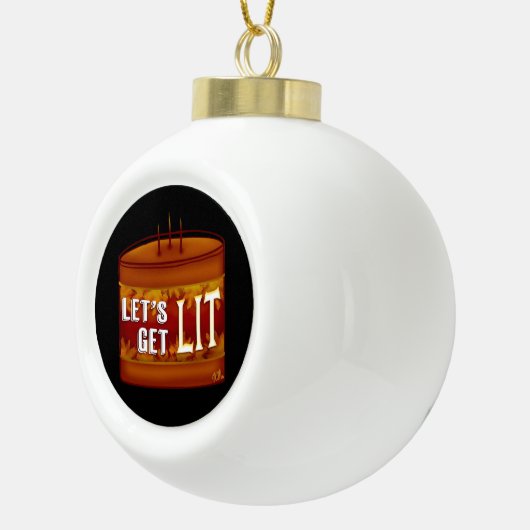 Let's Get Lit Herfst Candle Classic Keramische Bal Ornament (Rechts)