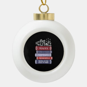 Let's Get Lit - Horror Book Lover Bookworm Keramische Bal Ornament