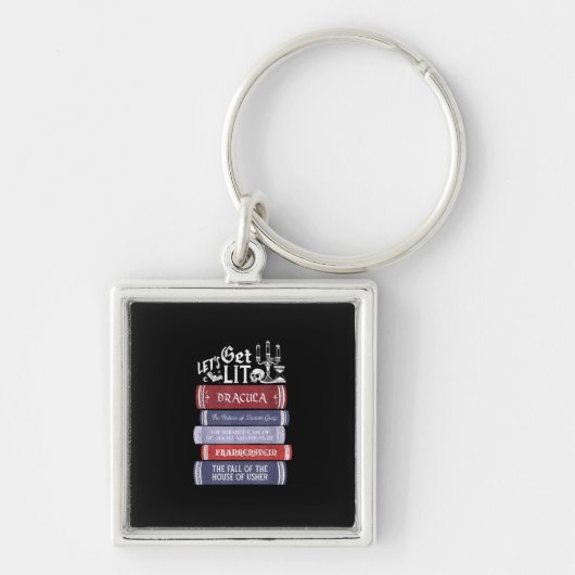 Let's Get Lit - Horror Book Lover Bookworm Sleutelhanger (Voorkant)