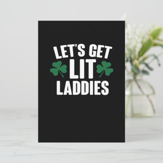 Let's Get Lit Laddies Essential Feestdagenkaart (Staand voorkant)