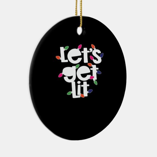 Let's Get Lit Light Bulbs Classic Keramisch Ornament (Rechts)
