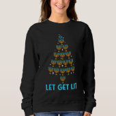 Lets Get Lit Menorah Christmas Tree Ugly Hanukkah  Trui (Voorkant)