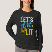 Let's Get Lit Menorah Hanukkah Jewish T-shirt (Voorkant)