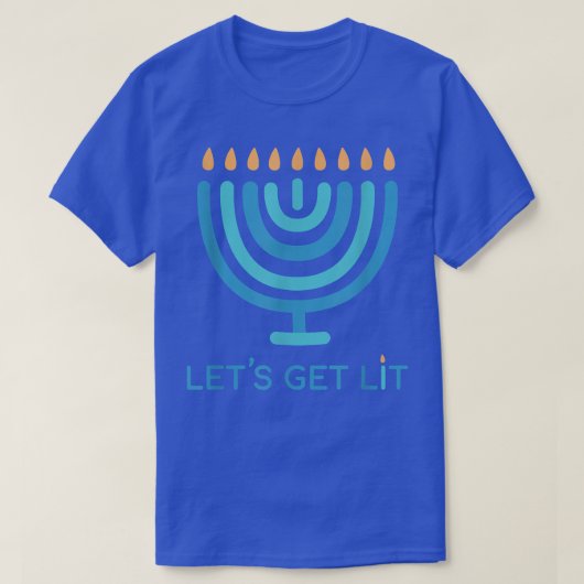 Let's Get Lit Menorah Jewish - Funny Ugly Hanukkah T-shirt (Design voorkant)