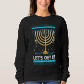 Let's Get Lit Menorah Jewish Ugly Hanukkah Chanuk Trui (Voorkant)