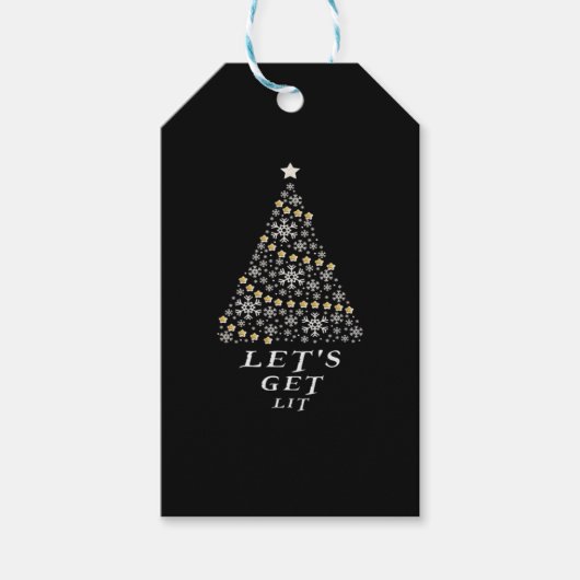 Let's Get Lit - Prachtig kerstcadeau Essentieel Cadeaulabel (Voorkant)
