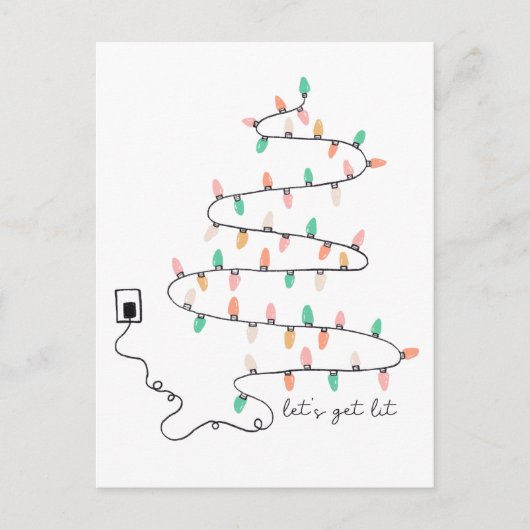 Lets Get Lit Quote Christmas Briefkaart (Voorkant)