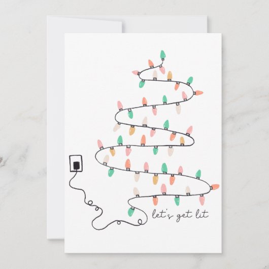 Lets Get Lit Quote Christmas Feestdagenkaart (Voorkant)