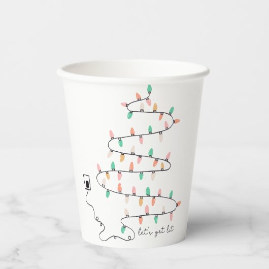Lets Get Lit Quote Christmas Papieren Bekers (Voorkant)