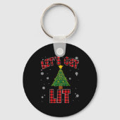 Let's Get Lit Red Buffalo Plaid Christmas Pajama D Sleutelhanger (Voorkant)
