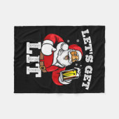 Let's Get Lit Santa Claus Drinking Beer Christmas  Fleece Deken (Voorkant (Horizontaal))