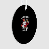 Let's Get Lit Santa Drinking Beer Christmas Ornament (voorkant)