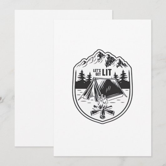 Let's Get Lit Tents Camping Classic Feestdagenkaart (Voorkant / Achterkant)