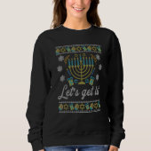 Lets Get Lit Ugly Hanukkah Channukah Trui (Voorkant)