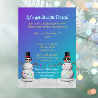 Let's Get Lit with Frosty Invitation Kaart