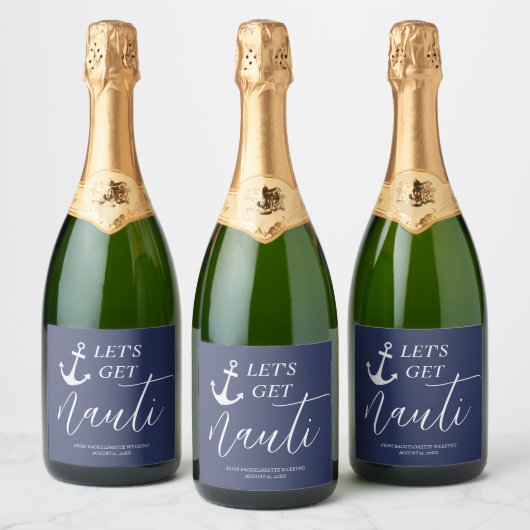 Let's Get Nauti Wijn & Sekt Label Sparkling Wijnetiket (Flessen)